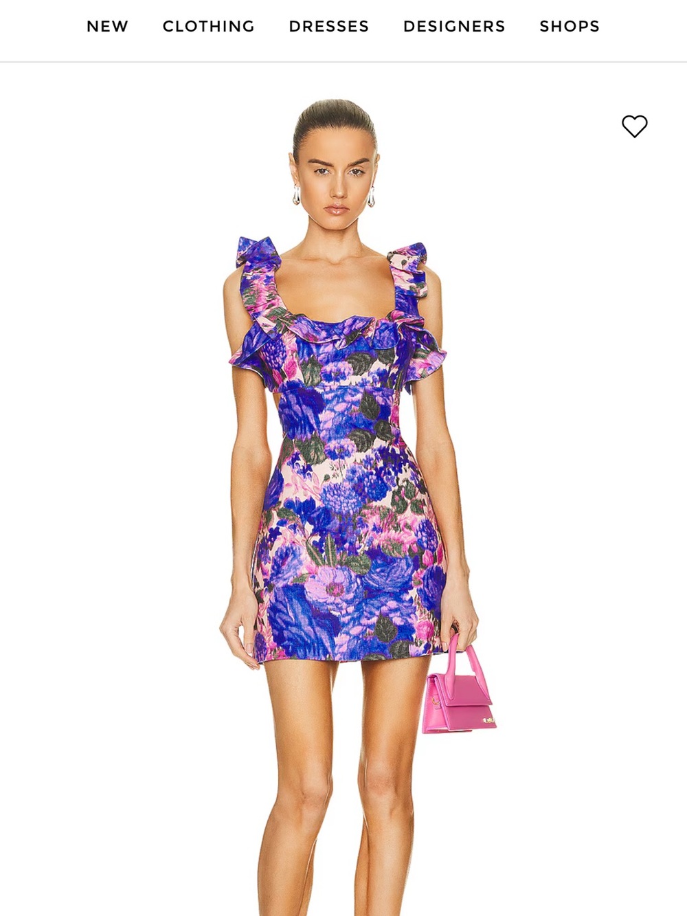 Zimmermann High Tide Frilled Mini Dress in Purple Ikat Floral